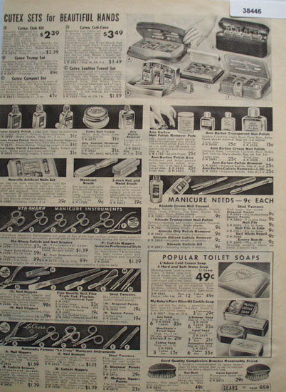Sears Manicure Instruments and Soap 1938 Ad