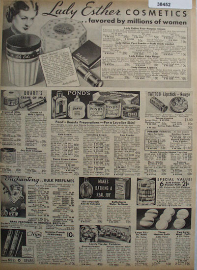 Sears Cosmetics 1938 Ad