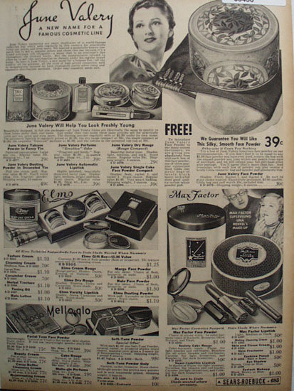 Sears Cosmetic Lines 1938 Ad