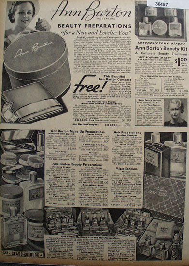 Sears Beauty Preparations 1936 Ad