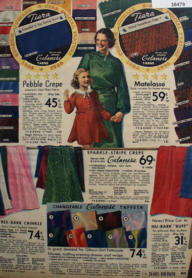 Sears Tira Celanese Fabric 1936 Ad