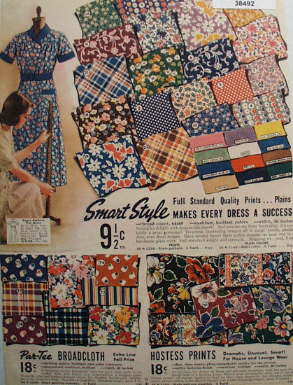 Sears Smart Style Par tee Broadcloth 1938 Ad