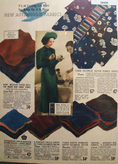 Sears Afternoon Fabric 1938 Ad