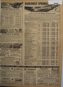 Sears Durobilt Car Springs And Parts 1938