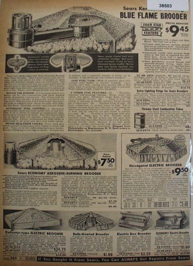 Sears Chicken Brooders 1938 Ad