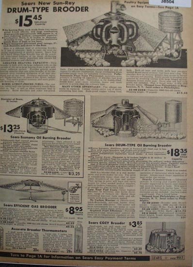Sears Sun Ray Chicken Brooder 1938 Ad