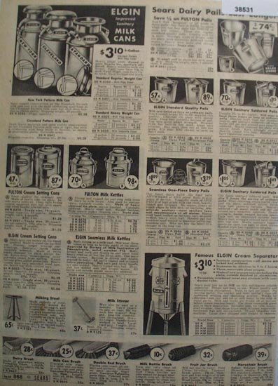 Sears Milking Supplies 1938 Ad