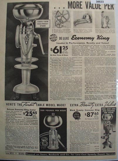 Sears Cream Separators 1938 Ad