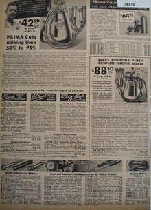 Sears Prima Milking Machine 1938 Ad