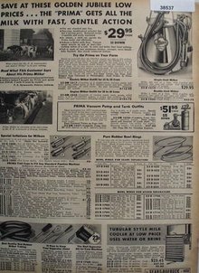 Sears Milking Machine and Supplies 1936 Ad