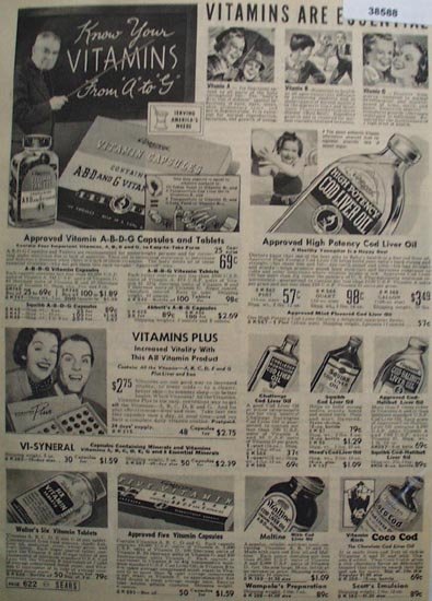 Sears Vitamins 1938 Ad