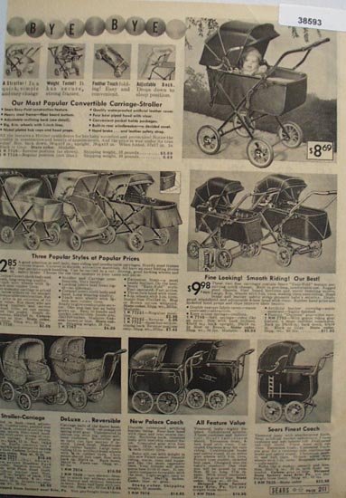 Sears Carriage Strollers 1938 Ad
