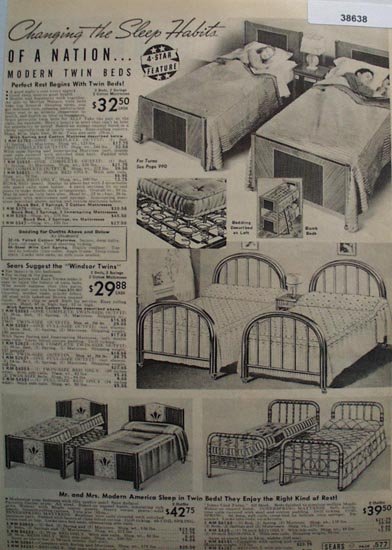 Sears Twin Beds 1938 Ad