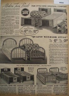 Sears Modern Twin Beds 1938 Ad