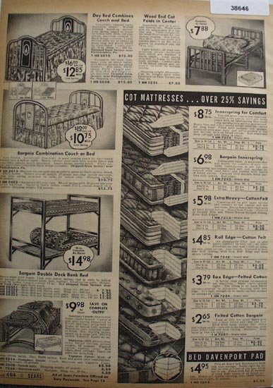 Sears Day Beds And Mattresses 1938 Ad