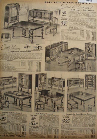 Sears Dining Room Outfits 1938 Ad
