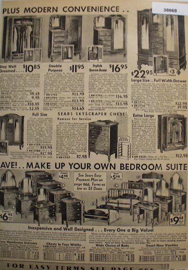Sears Bedroom Suite Furniture 1936 ad