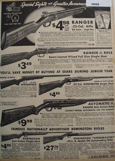 Sears Ranger and Remington Rifles 1936 Ad