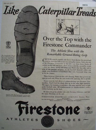 Firestone Athletes Shoes 1929 Ad
