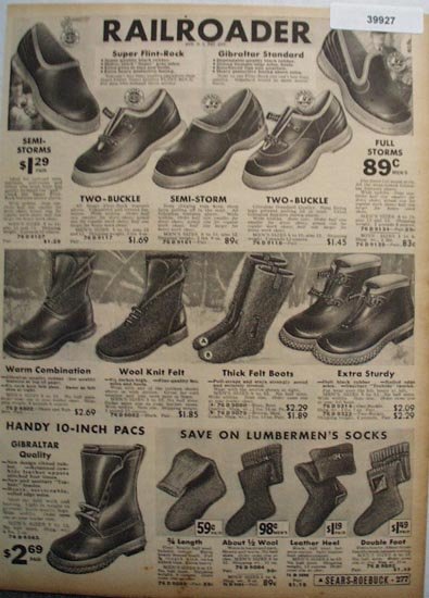 Sears Railroader Rubber Shoe top Boots 1936 Ad