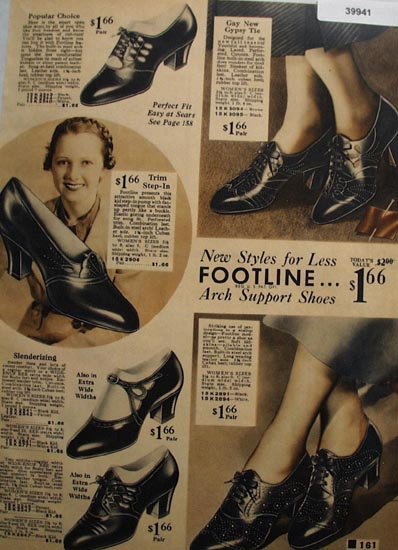 Sears Footline Womens Shoes 1936 Ad