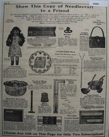 Needlecraft Subscription Prizes 1923 Ad