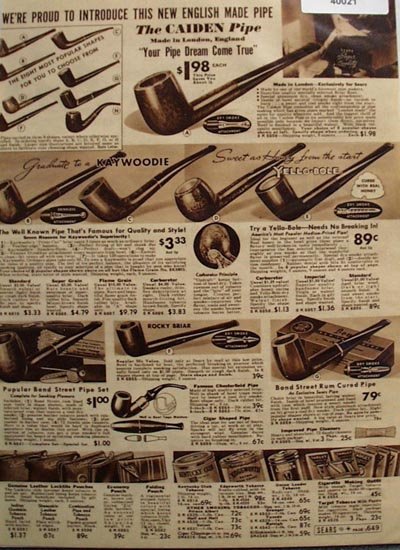 Sears Shop By Mail Tobacco And Pipes 1938 Ad
