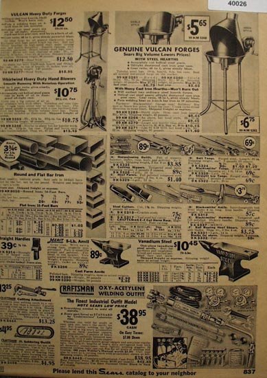 Sears Blacksmith Tools 1936 Ad.