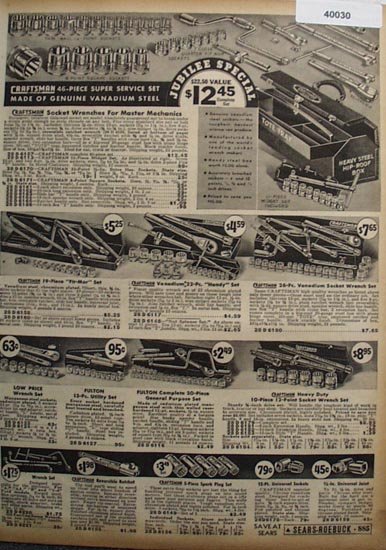 Sears Craftsman Mechanics Tool sets 1936 Ad