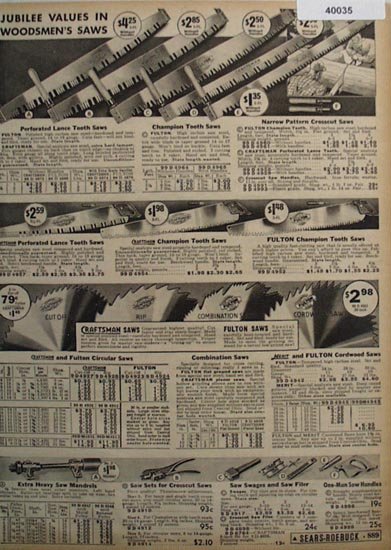 Sears Woodsmens Saws 1936 Ad