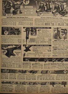 Sears Vises, Anvils, Oil Cans And Clamps 1938 Ad