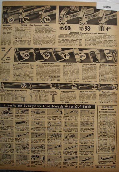 Sears Hammers Hatchets And Tools 1938 Ad