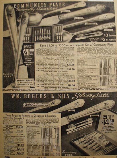 Sears Silverware 1935 Ad