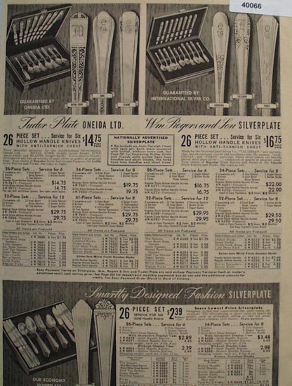 Sears Fashions, Oneida Ltd. And Wm. Rogers 1938 Ad