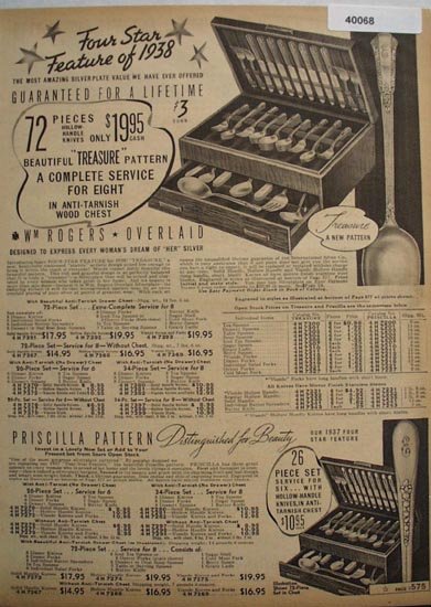 Sears Wm. Rogers Overlaid Tableware 1938 Ad
