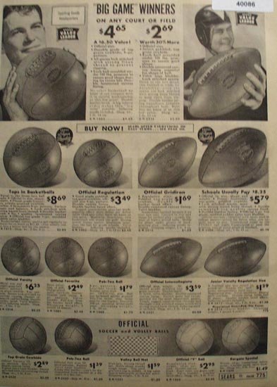 Sears Football, Basketball, Volley and Soccer Balls 1938 Ad