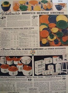 Sears Valencia Ovenproof Dinnerware 1938 Ad