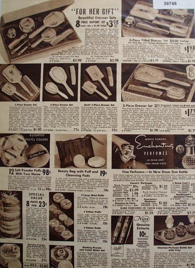 Sears Hair Sets and Perfumes 1938 Ad