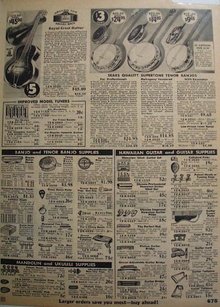 Sears Guitar, Banjos And Supplies 1935 Ad