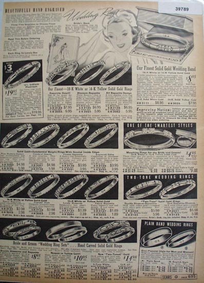 Sears Hand Engraved Wedding Rings 1938 Ad