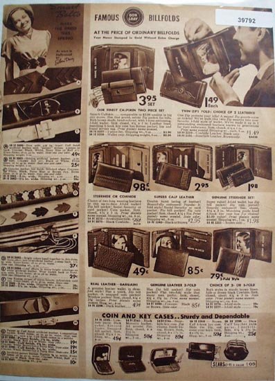 Sears Don Gray Billfolds And Belts 1938 Ad