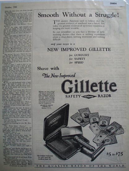 Gillette Safety Razor 1926 Ad
