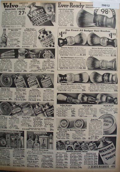 Sears Shaving Supplies 1936 Ad