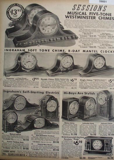 Sears Sessions And Ingrahams Clocks 1936 Ad