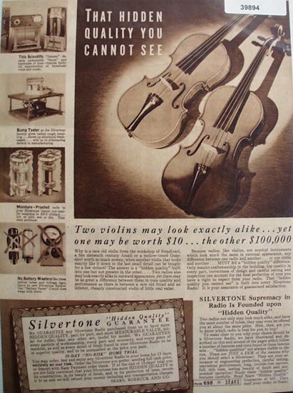 Sears Silvertone Hidden Quality Guarantee 1938 Ad