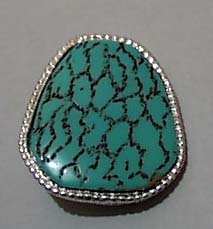 Simulated Turquoise Silvertone Pin