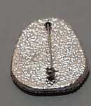 Simulated Turquoise Silvertone Pin