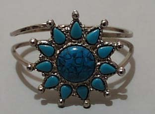 Faux Turquoise & Silver tone Bracelet