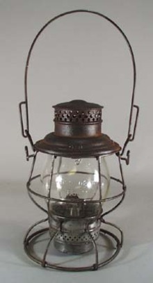 Adlake Reliable Tall globe Burlington Route early 1900's