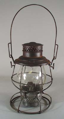 Adlake Reliable Tall globe Burlington Route early 1900's